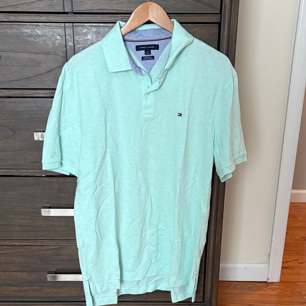 Tommy Hilfiger Men's Light Green Polo Shirt